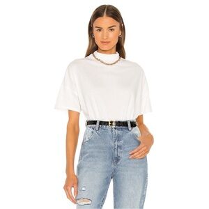 We The Free Fearless Mock Neck White Short Sleeve Tee FINAL PRICE